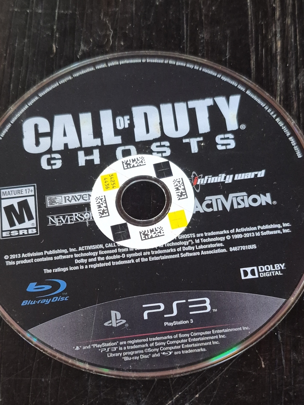 Loose Call of Duty: Ghosts (Black) - PS3 Disc